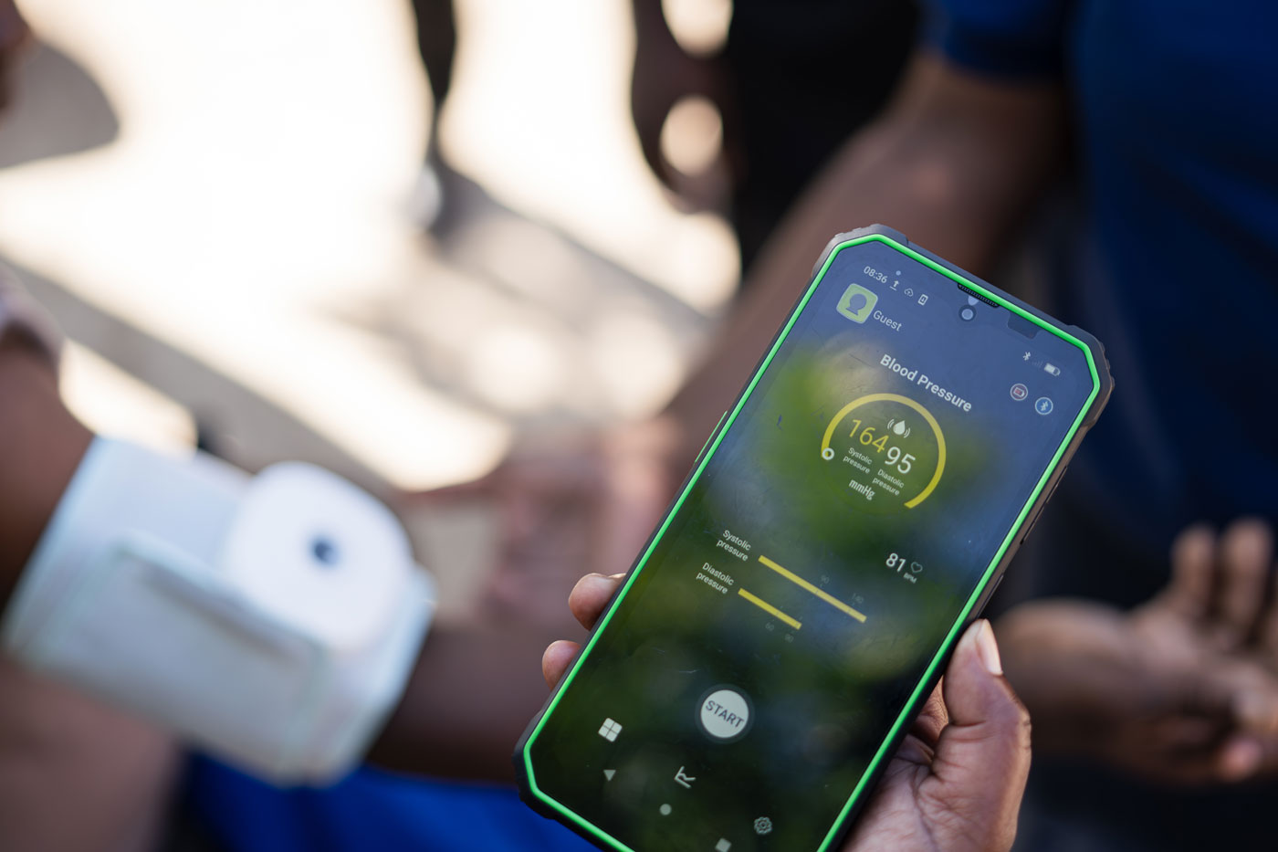 a closeup showing the health app on a mobile phone